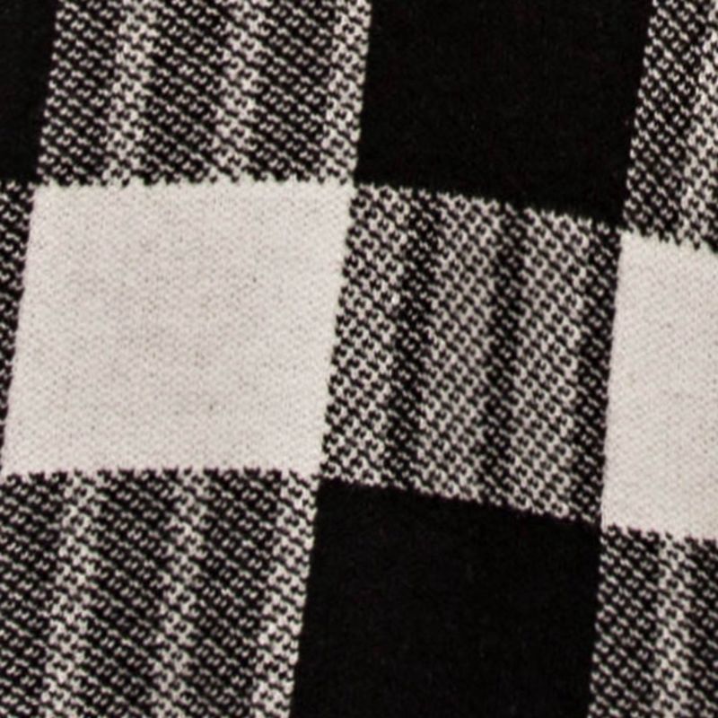 Nomikuma Autumn Wnter Thicken Knitted Pants Korean Black White Plaid Sweater Trousers Causal Lace Up Waist Anke Pants 6C979 210427