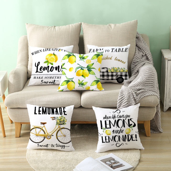 The latest 45X45CM pillow case, yellow lemon printing pattern style selection, texture household items, support for custom logo
The latest 45X45CM pillow case, yellow lemon printing pattern style selection, texture household items, support for custom logo