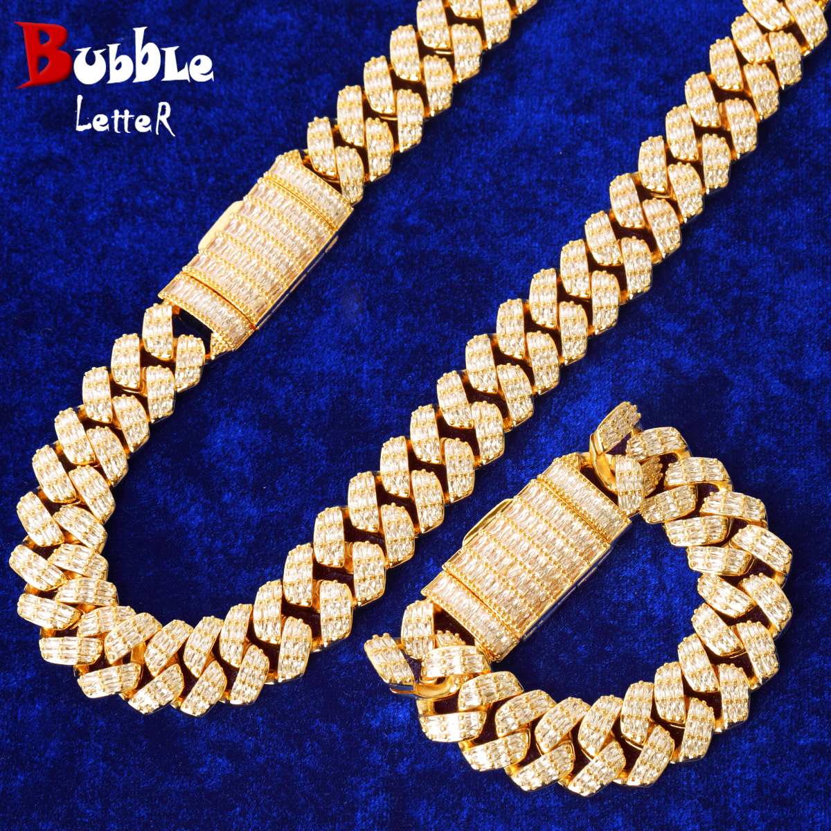 Bubble Letter Jewelry Set for Men Bracelet Necklace Cuban Link Chain Real Gold Plated Fashion Hip Hop Jewelry
Bubble Letter Jewelry Set for Men Bracelet Necklace Cuban Link Chain Real Gold Plated Fashion Hip Hop Jewelry