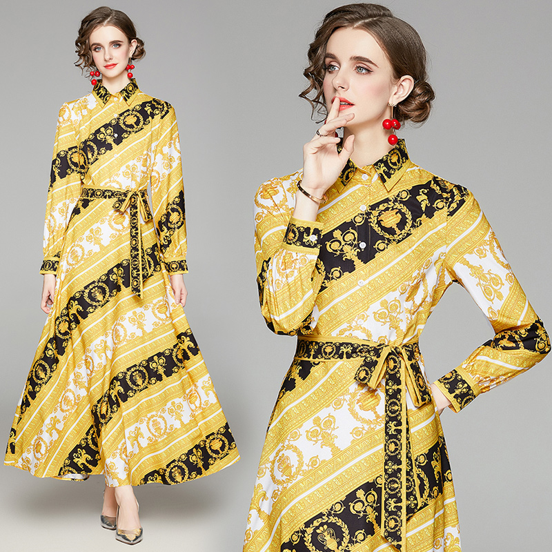 Baroque Style Runway Button Shirt Dress Women Designer Printed Elegant A-Line Party Maxi Dresses Long Sleeve Business Prom Office Spring Fall Vintage Ladies Clothes, Customize
Baroque Style Runway Button Shirt Dress Women Designer Printed Elegant A-Line Party Maxi Dresses Long Sleeve Business Prom Office Spring Fall Vintage Ladies Clothes, Customize