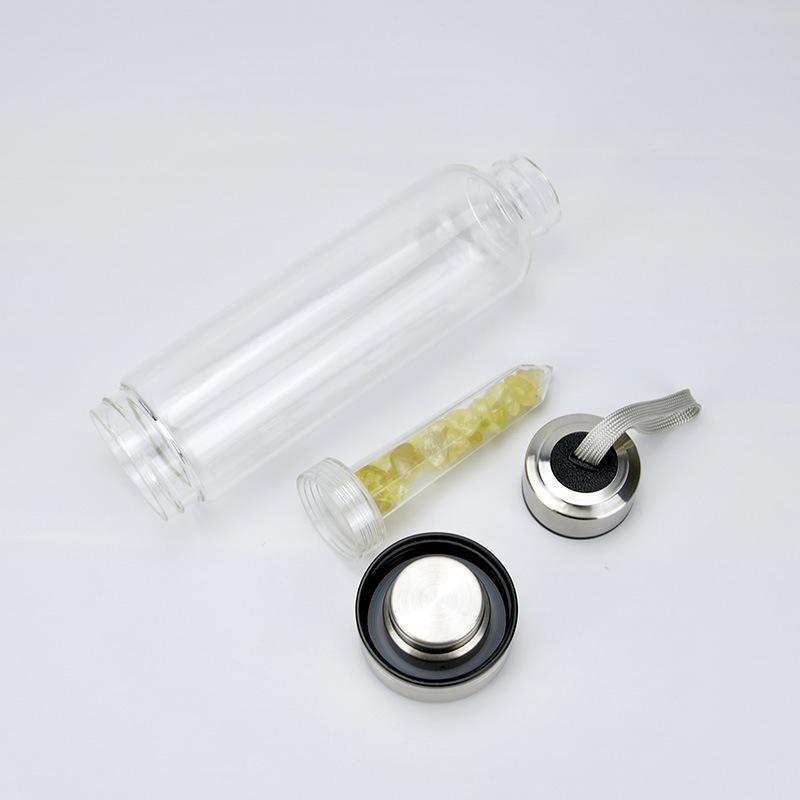 New Natural Quartz Gem Glass Water Bottle Direct Drinking Glass Crystal Cup 8 Styles transport