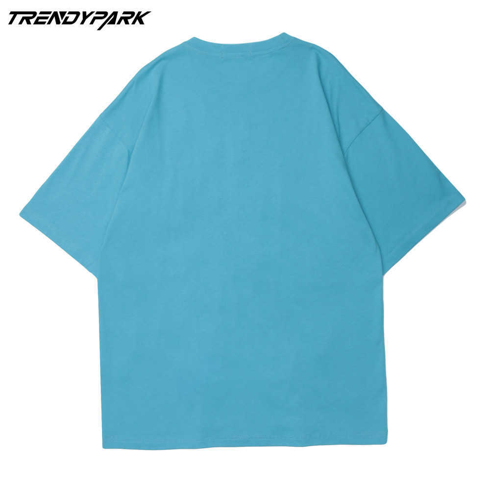 Men's T-shirt Summer Short Sleeve Foaming Letters Printing Oversized Cotton Casual Harajuku Streetwear Top Tshirts Clothing 210601