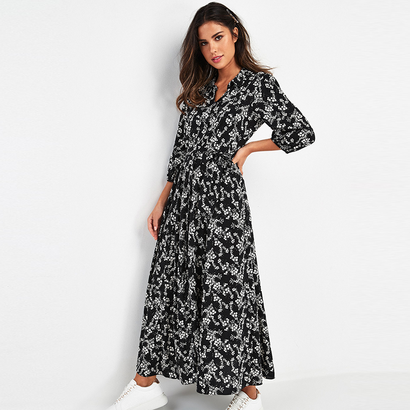 20212021 women long printed dresses three quarter sleeve bohemian maxi dress turn down collar shirt dress vestidos mujer, Black;gray
20212021 women long printed dresses three quarter sleeve bohemian maxi dress turn down collar shirt dress vestidos mujer, Black;gray