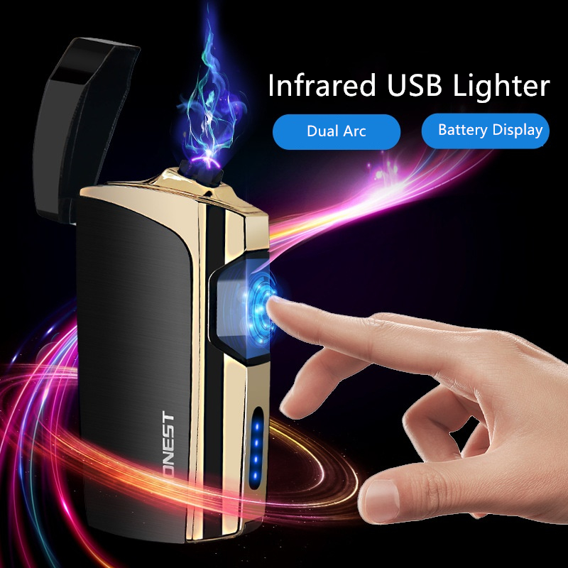 Green aser Touch Doube Arc Eectronic ighter Windproof Meta ighter USB Rechargeabe Cigarette ighter Eectronic Gadgets
Green aser Touch Doube Arc Eectronic ighter Windproof Meta ighter USB Rechargeabe Cigarette ighter Eectronic Gadgets