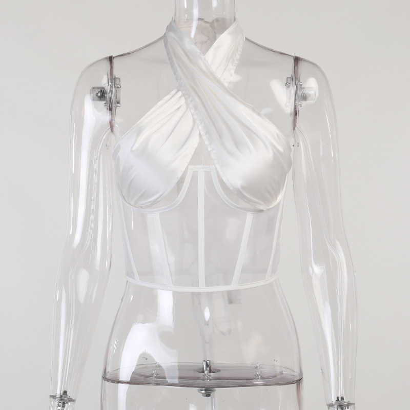 Traf Breast Chest Binder Bra Cyber Y2k Tank Tops Summer Women Ladies Crop Top Aesthetic Clothing JY21173 210712wtt