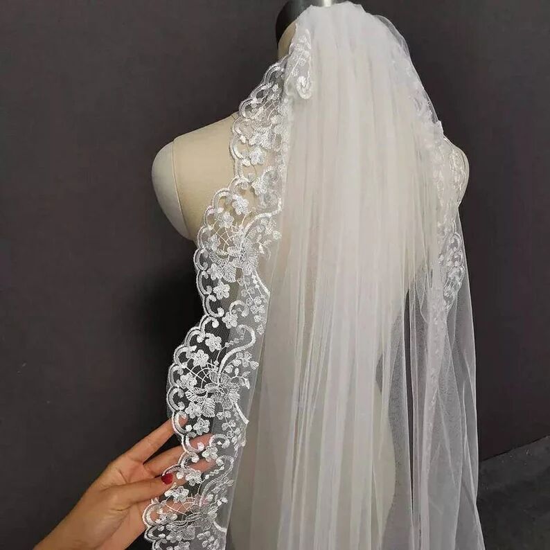 Gorgeous Wedding Veils Custom Made Long Bridal Veil 2022 One Layer 3 Metre Length Gorgeous