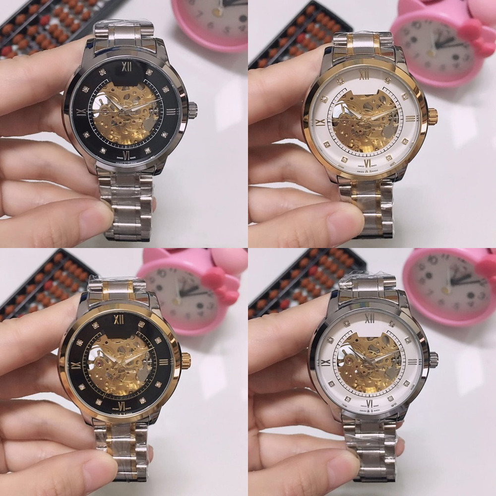 Mens Watches Fashion Top brand Skeleton mechanical automatic movement wristwatches gold diamond 40mm dial Full Stainless Steel band watch
Mens Watches Fashion Top brand Skeleton mechanical automatic movement wristwatches gold diamond 40mm dial Full Stainless Steel band watch
