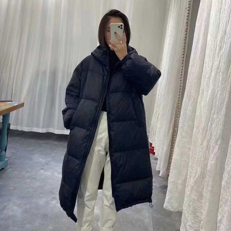 Winter Women's Down Jacket Long Coat Female Lightweight Oversized Thick Warm Loose Puffer Jacket Ultra Light Down Parka 211015