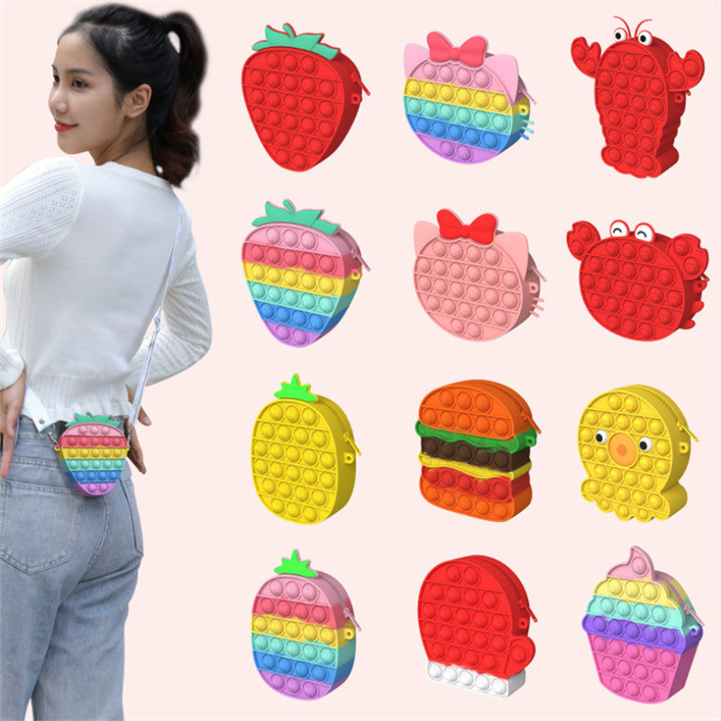 Fidget Toys Push Bubble Crossbody Bags With Lanyard Favor Sensory Coin Purse Pop Bubbles Cartoon Fruit Strawberry Pineapple Shape Shoulder Bag Educational Toy Xmas
Fidget Toys Push Bubble Crossbody Bags With Lanyard Favor Sensory Coin Purse Pop Bubbles Cartoon Fruit Strawberry Pineapple Shape Shoulder Bag Educational Toy Xmas