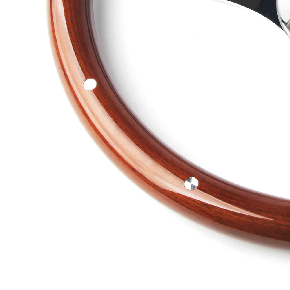 Racing Car 380Mm 15 Wooden Chrome Sier Spoke Vintage Classic Utor28 Wood Grain Steering Wheel Car263p3401653