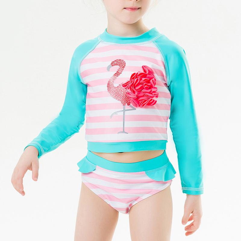 Protective UPF50+ Kids Girl Swimsuit Two Piece Long Sleeve Rash Guard 3D Flamingos Children Swimwear 2-7 Yeas Swim Suit One-Piece Suits
Protective UPF50+ Kids Girl Swimsuit Two Piece Long Sleeve Rash Guard 3D Flamingos Children Swimwear 2-7 Yeas Swim Suit One-Piece Suits