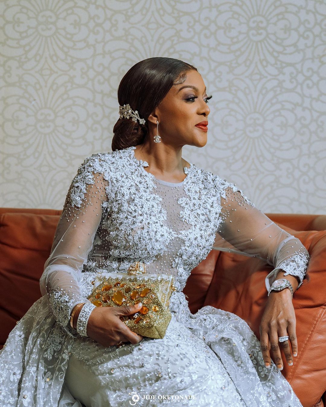 2022 Plus Size Arabic Aso Ebi Luxurious Lace Beaded Wedding Dress Long Sleeves Vintage Sexy Bridal Gowns Dresses ZJ305