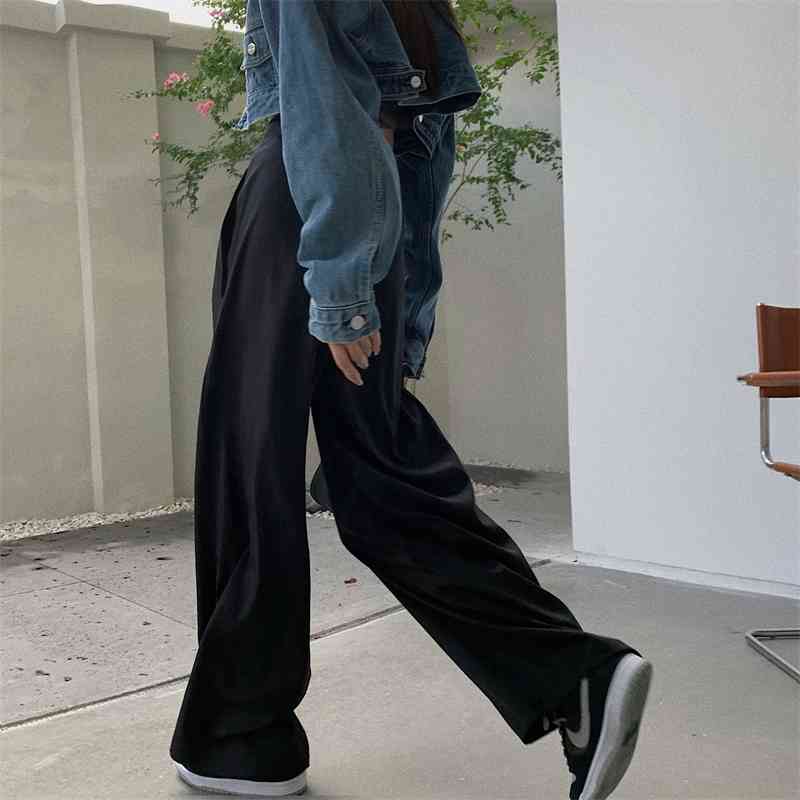 Nomikuma Black Work Wear Suit Pants Korean High Waist Long Women Trousers Autumn New Wide Leg Pants Pantalones Mujer 6C524 210427