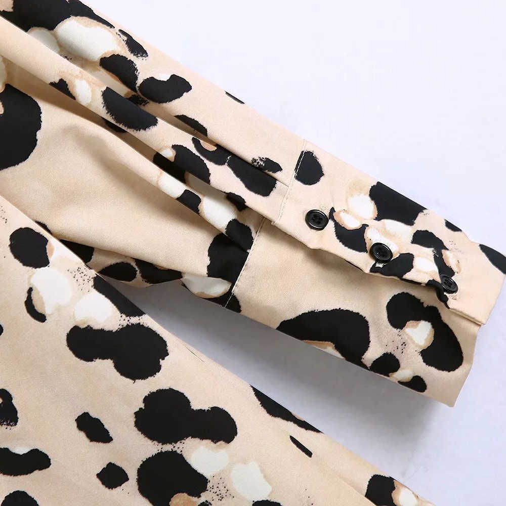 Women Printed Midi Dress Oversized Loose Style Ruffled Hem Casual Elegant Chic Midi Woman Dresses 210709