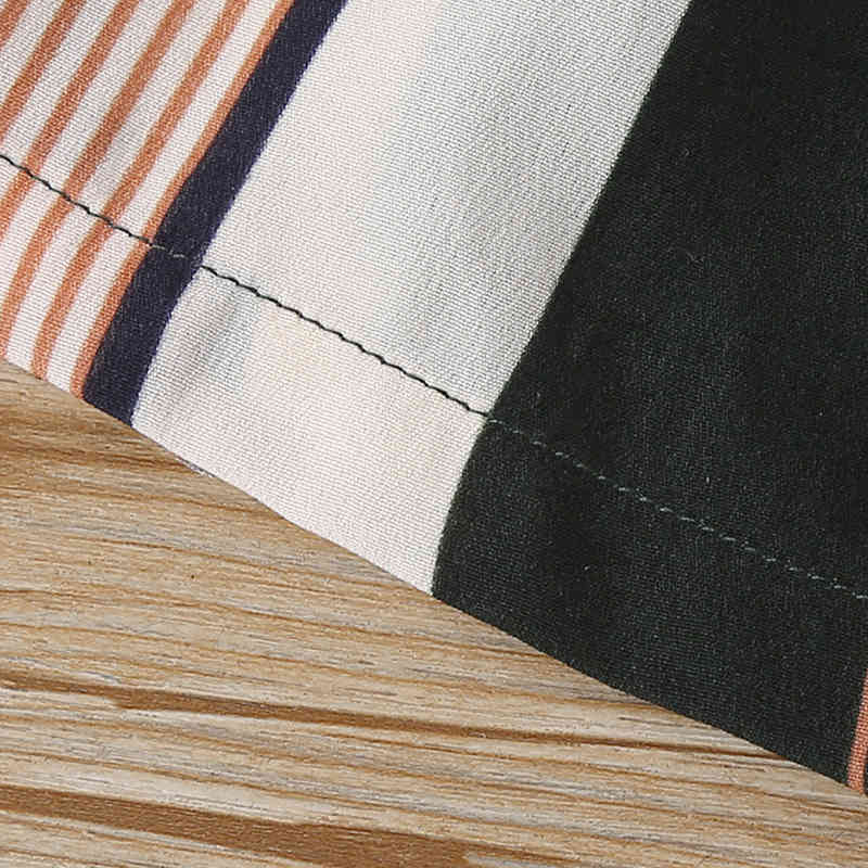 Girl Clothes Set Summer Solid Color Strapless Top + Striped Printed Shorts Toddler Casual Children 2Pcs 210515