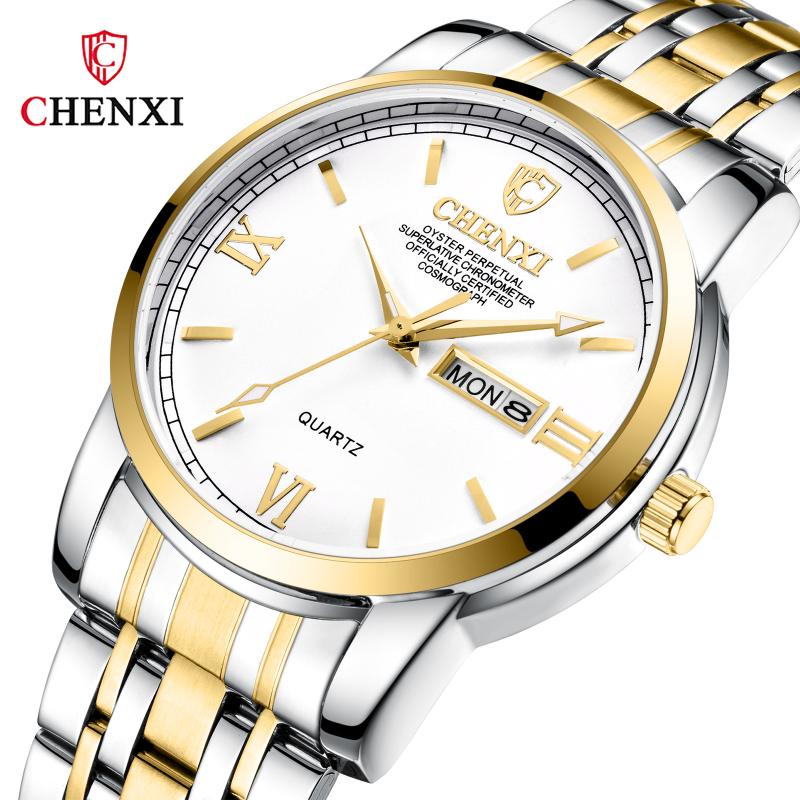 Wristwatches Chenxi Top Brand Men Luxury Golden Full Stainless Steel Wrist Watch Clock Unique Style Relogio Masculino Military, Gold
Wristwatches Chenxi Top Brand Men Luxury Golden Full Stainless Steel Wrist Watch Clock Unique Style Relogio Masculino Military, Gold