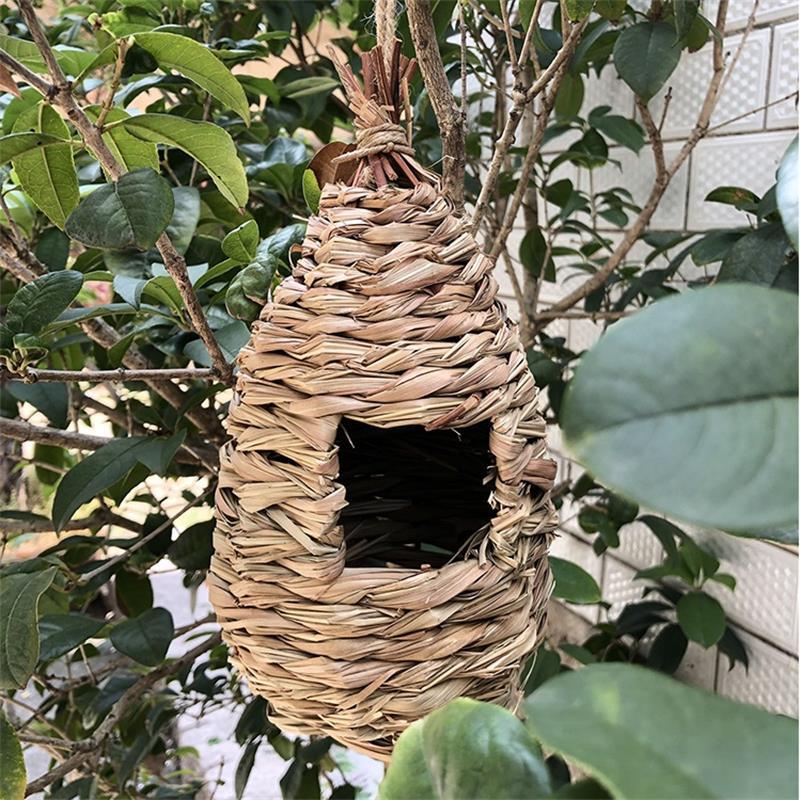 Hand-woven Birds Nest Natural Environmentally Cages Roosting Small Animals Hut Hanging House Decor Parrot Nest