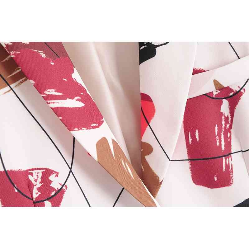 vintage women elegant loose blazer fashion ladies floral print jacket notched collar suit female chic suits girls 210430