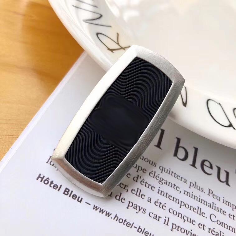fashion money clip stainless steel black rubber pattern moneyclips for men and women no have box268K