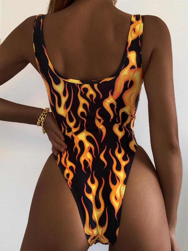 One Piece Swimsuit Women Swimwear Female Fire Print Sexy Bathing Suit Bodysuit High Cut Beachwear Bather Monokini One-Piece Suits
One Piece Swimsuit Women Swimwear Female Fire Print Sexy Bathing Suit Bodysuit High Cut Beachwear Bather Monokini One-Piece Suits