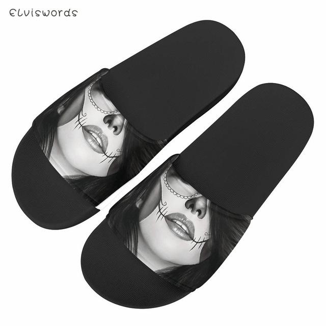 Fashion Gothic Girl Printed Summer Soft Flats For Women Ladies Indoor Slip On Casual Slides Non-slip Female Sandals Slippers, Black
Fashion Gothic Girl Printed Summer Soft Flats For Women Ladies Indoor Slip On Casual Slides Non-slip Female Sandals Slippers, Black