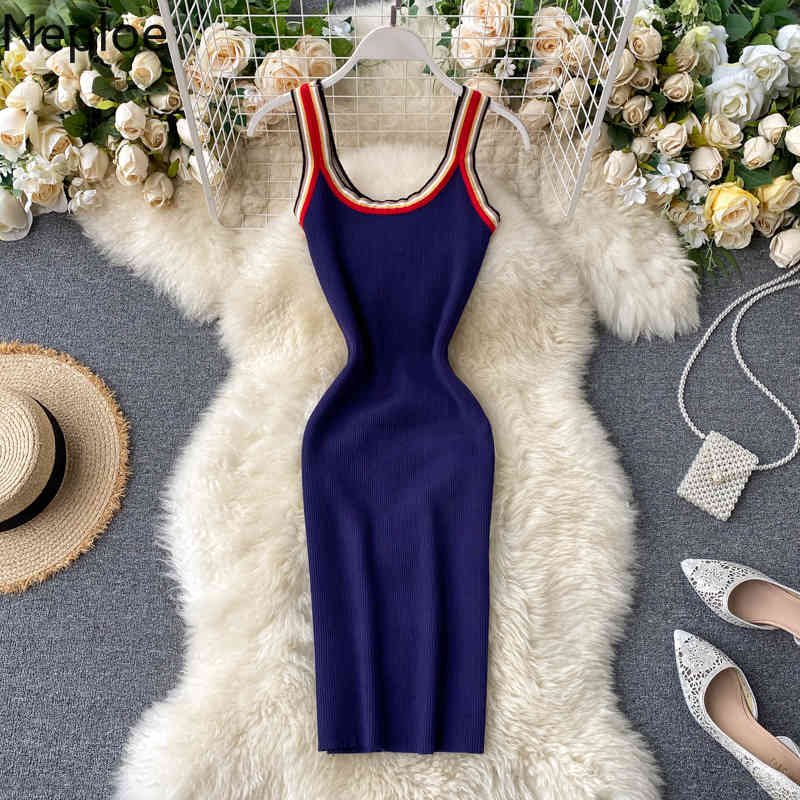 Neploe Contrast Color Summer Dress Knitted Fashion Bodycon Dresses Women Knitting Korean Sexy Stretch High Waist Vestidos 210423, Black
Neploe Contrast Color Summer Dress Knitted Fashion Bodycon Dresses Women Knitting Korean Sexy Stretch High Waist Vestidos 210423, Black