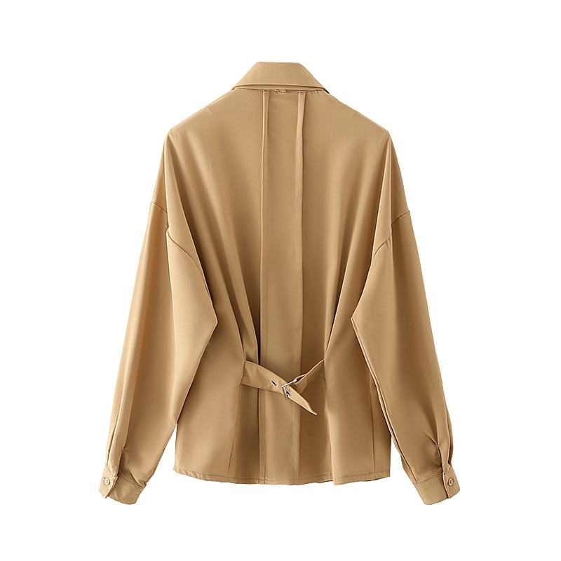 Elegant Women Necktie Turn Down Collar Shirts Fashion Ladies Pleated Tops Streetwear Female Chic Solid Blouses 210430