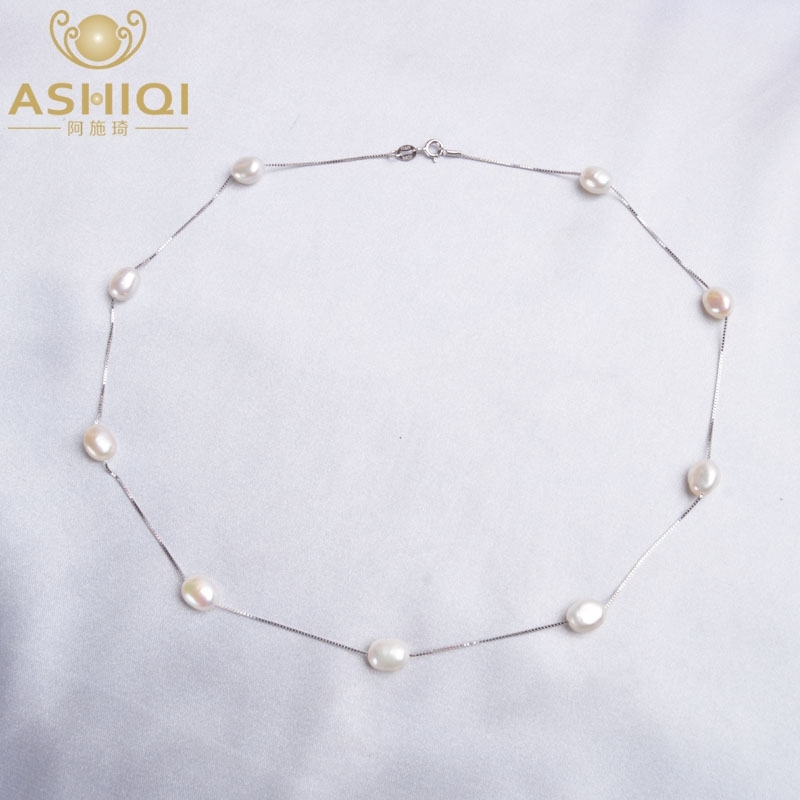 ASHIQI Baroque Natural Necklace For Women with 925 Sterling Silver Chain 6-7mm Freshwater Pearl Fashion Jewelry
ASHIQI Baroque Natural Necklace For Women with 925 Sterling Silver Chain 6-7mm Freshwater Pearl Fashion Jewelry