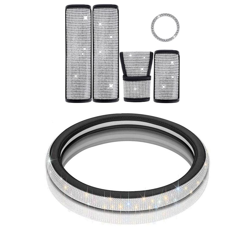 Steering Wheel Covers Bling Rhinestones Crystal Car Cover Auto Accessories Kits Styling For Girls
Steering Wheel Covers Bling Rhinestones Crystal Car Cover Auto Accessories Kits Styling For Girls