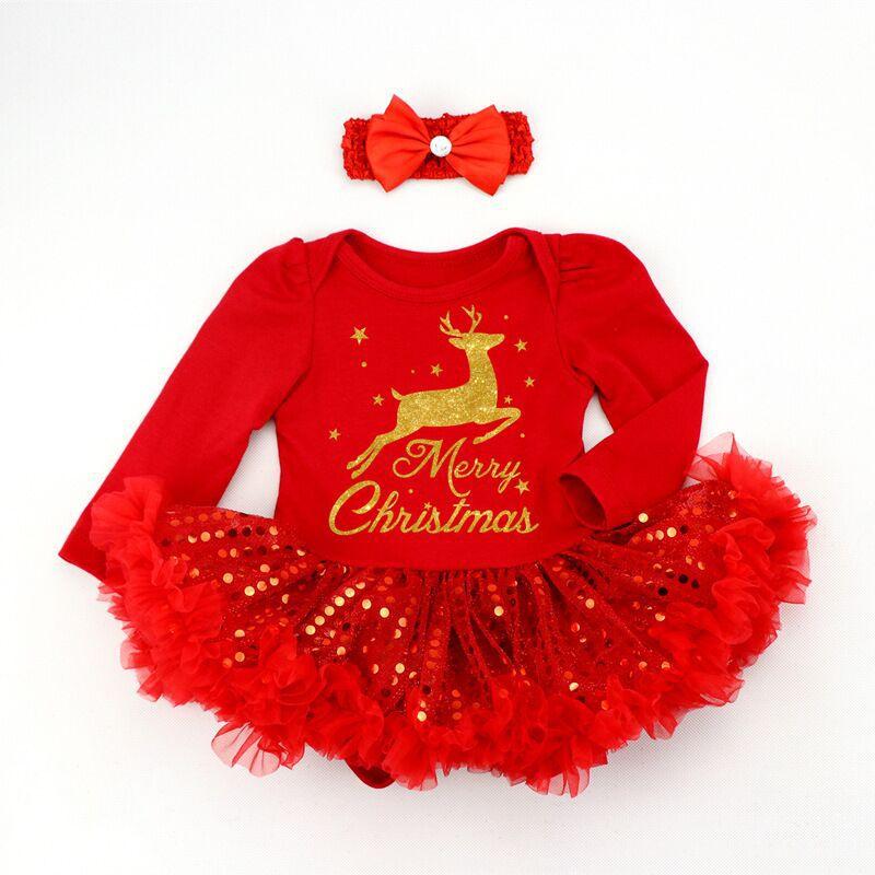 Clothing Sets Baby Girl Dress Set My First Christmas Tutu Princess Dresses Born Infant Toddler Girls Outfits 2pcs Clothes Romper Gift