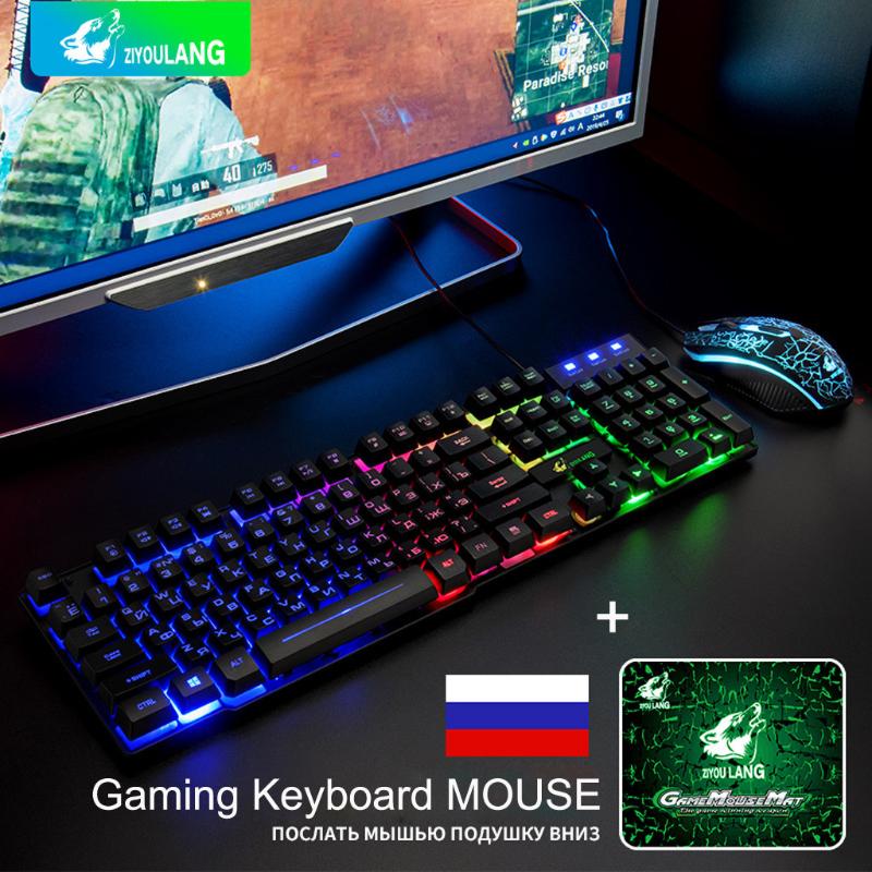 Wired Gaming Keyboard And Mouse Set Rainbow Backlit USB Ergonomic Game English Russian Keyboards
Wired Gaming Keyboard And Mouse Set Rainbow Backlit USB Ergonomic Game English Russian Keyboards