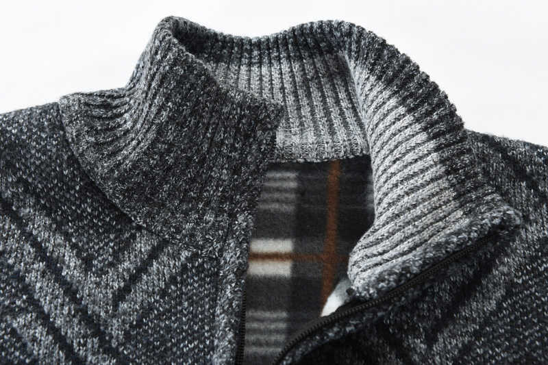 AIOPESON Autumn Winter Mens Sweater Casual Stand Collar Thick Cardigan Men Fashion Warm Sweater Coats Men 210818