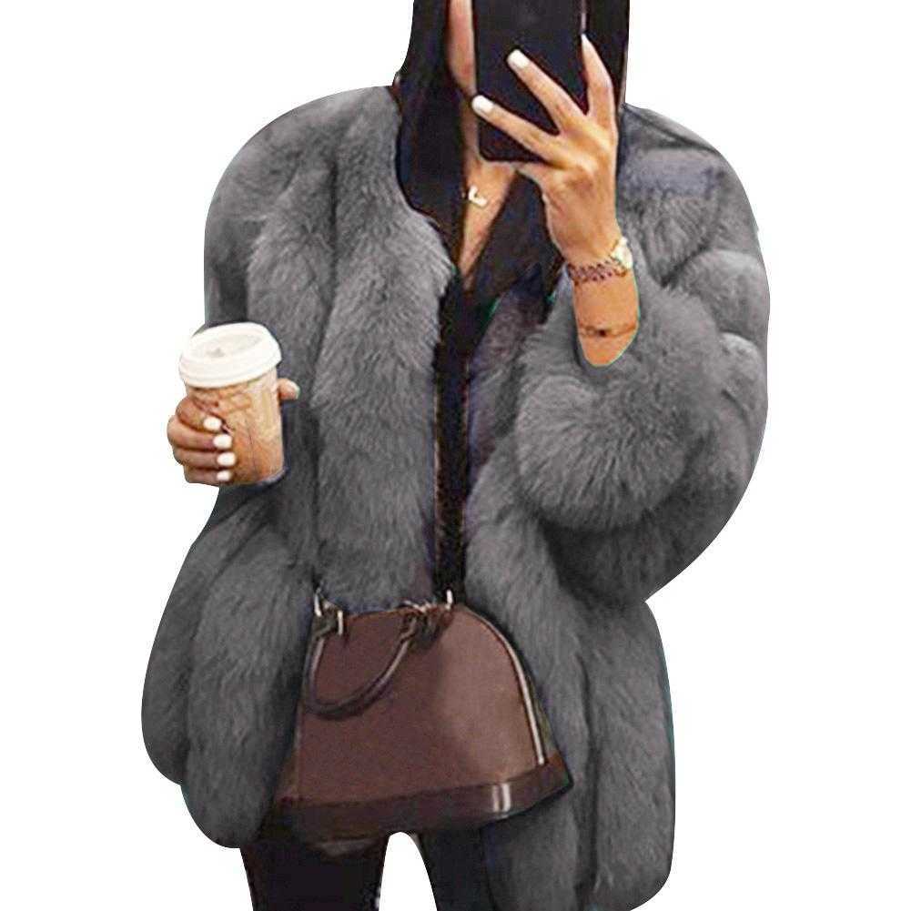 Women Faux Fur Jacket Coat Plus Size S-5XL Short Faux Fur Coat Warm Furry Jacket Outerwear Autumn Winter Women Overcoat Outwear Y0829