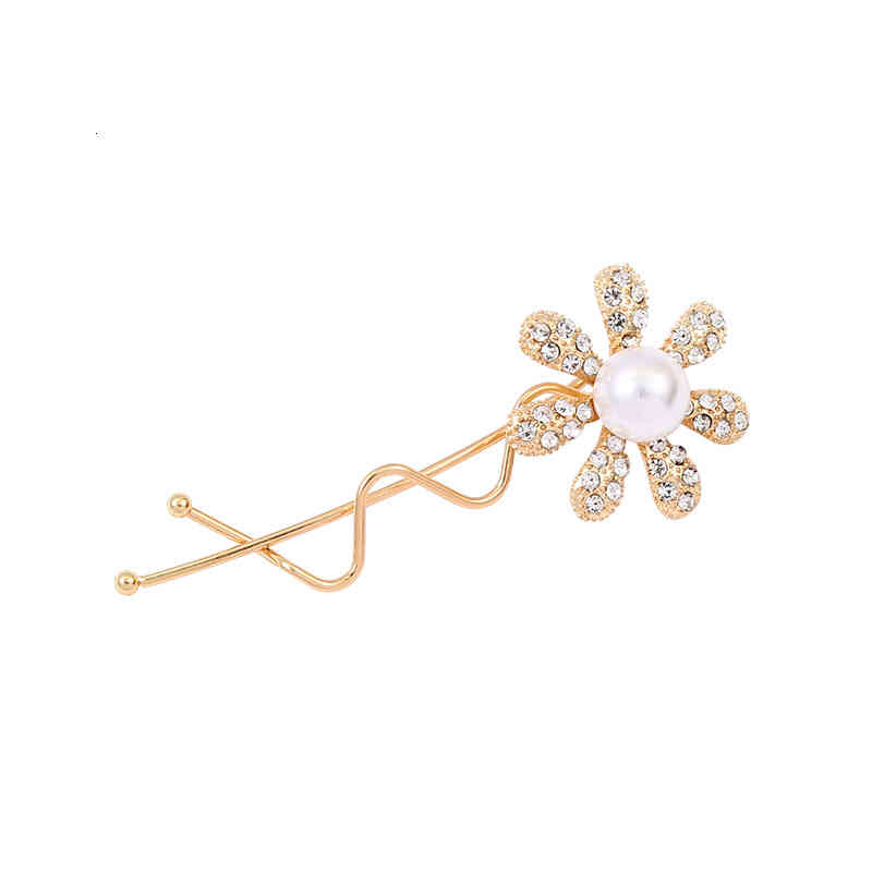 Hair Jewelry Accessories 2021 Korean Girls' Pin Rhinestone Clip Headdress Net Red Side Word Bangs