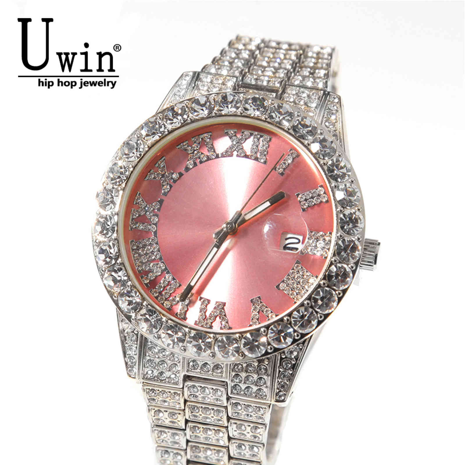 Uwin Big Dial Watches Pink Purple Blue Black Full Iced Out Men Stainless Steel Fashion Luxury Rhinestones Quartz Business, Gold yellow
Uwin Big Dial Watches Pink Purple Blue Black Full Iced Out Men Stainless Steel Fashion Luxury Rhinestones Quartz Business, Gold yellow