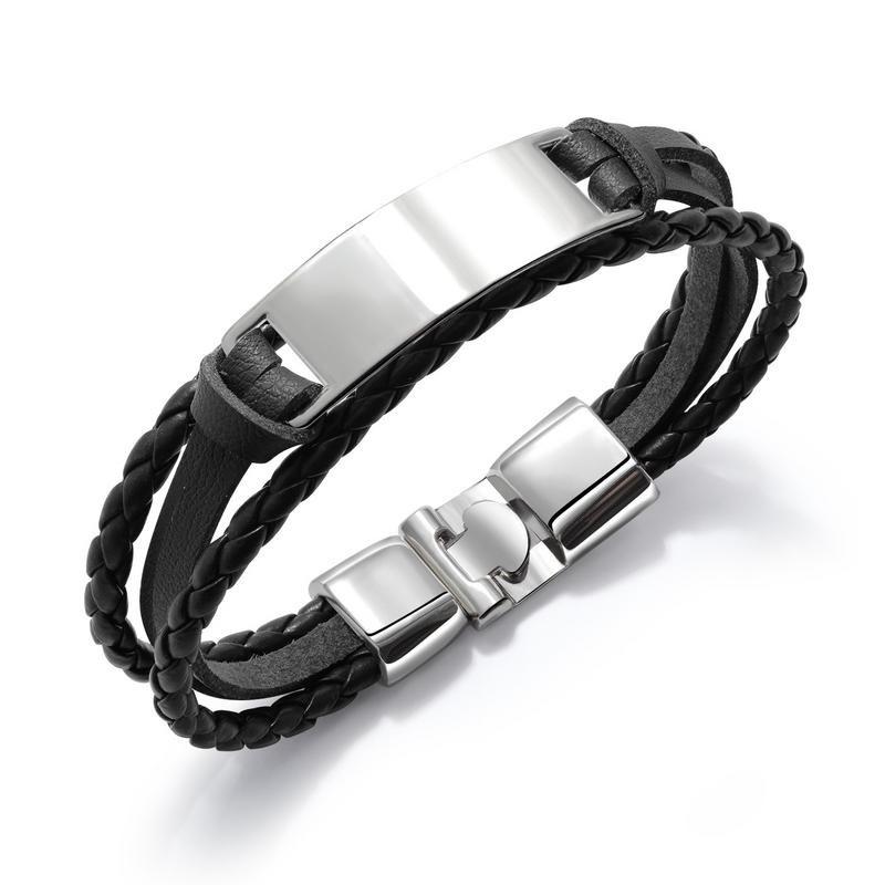 High Quality Stainless Steel Men Bracelet Gift Father's Day Multi-layer Leather Bracelets For Jewelry Beaded, Strands
High Quality Stainless Steel Men Bracelet Gift Father's Day Multi-layer Leather Bracelets For Jewelry Beaded, Strands