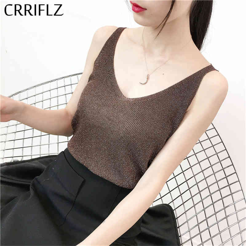 Summer Solid Knitted Tank Tops Women Casual Bright Silk Backless Top Inside CRRIFLZ 210520, White
Summer Solid Knitted Tank Tops Women Casual Bright Silk Backless Top Inside CRRIFLZ 210520, White