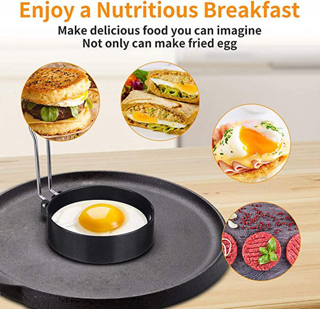 4/5 Stainless steel adhesive roll handling round rings shaping pancakes ring molds round egg pancake mould