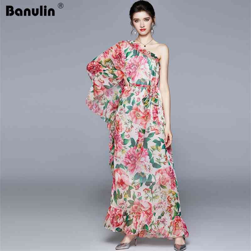 Banulin Summer Women Off Shoulder Ruffles Loose Chiffon Dress Fashion Runway Flare Sleeve Floral Print Elegant Boho Long 210603, Pink
Banulin Summer Women Off Shoulder Ruffles Loose Chiffon Dress Fashion Runway Flare Sleeve Floral Print Elegant Boho Long 210603, Pink