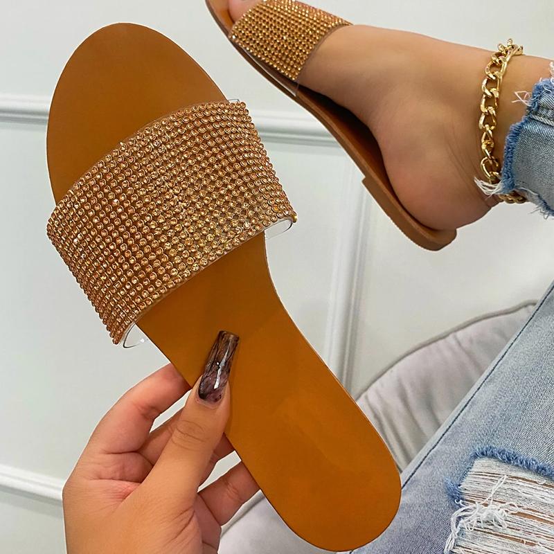 Women Glitter Crystal Slippers Causal Woman Flats Ladies Open Toe Slides 2021 Summer Women's Outdoor Beach Shoes Plus Size 36-43, Black
Women Glitter Crystal Slippers Causal Woman Flats Ladies Open Toe Slides 2021 Summer Women's Outdoor Beach Shoes Plus Size 36-43, Black