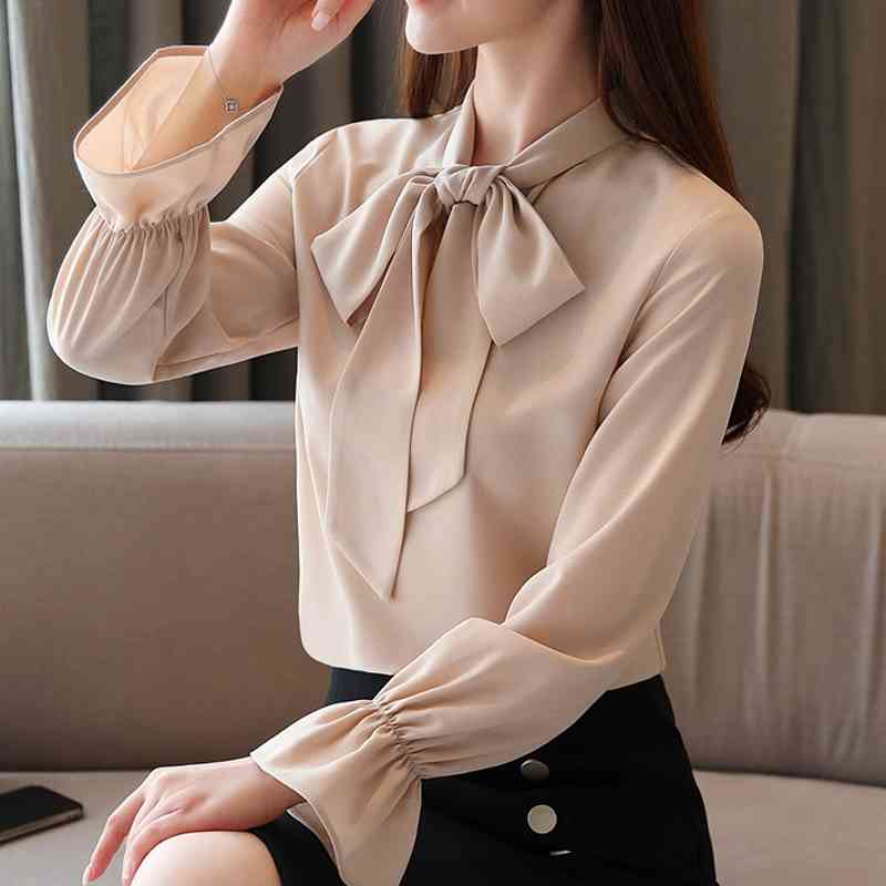 Womens Tops And Blouses Long Sleeve Blouse Women Blusas Bow Collar Apricot Chiffon Blouse Women Tops Shirt Blusa Feminina C492 210602
Womens Tops And Blouses Long Sleeve Blouse Women Blusas Bow Collar Apricot Chiffon Blouse Women Tops Shirt Blusa Feminina C492 210602