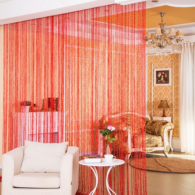 Curtain & Drapes 100X200cm Shiny Tassel Flash Line Door Window String Valance Divider Decorative For Party Bedroom Wedding