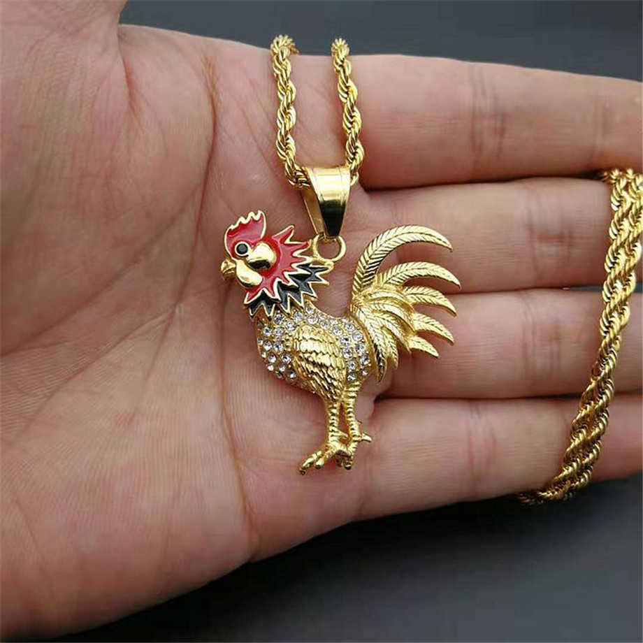 Collier Necklace Gold Color Stainless Steel Gallic Rooster Pendant Necklaces Men/Women Iced Out Bling French Jewelry Gift
Collier Necklace Gold Color Stainless Steel Gallic Rooster Pendant Necklaces Men/Women Iced Out Bling French Jewelry Gift