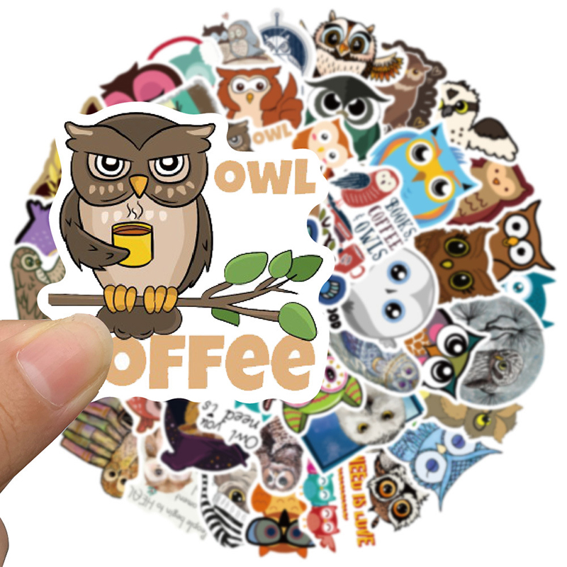 Update New Notebook Cartoon Owls Stickers Cute Animal Series Wers DIY Graffiti Decals For Car Lage Motorcycle Ipad Phone Scooter Games Skateboard Guit