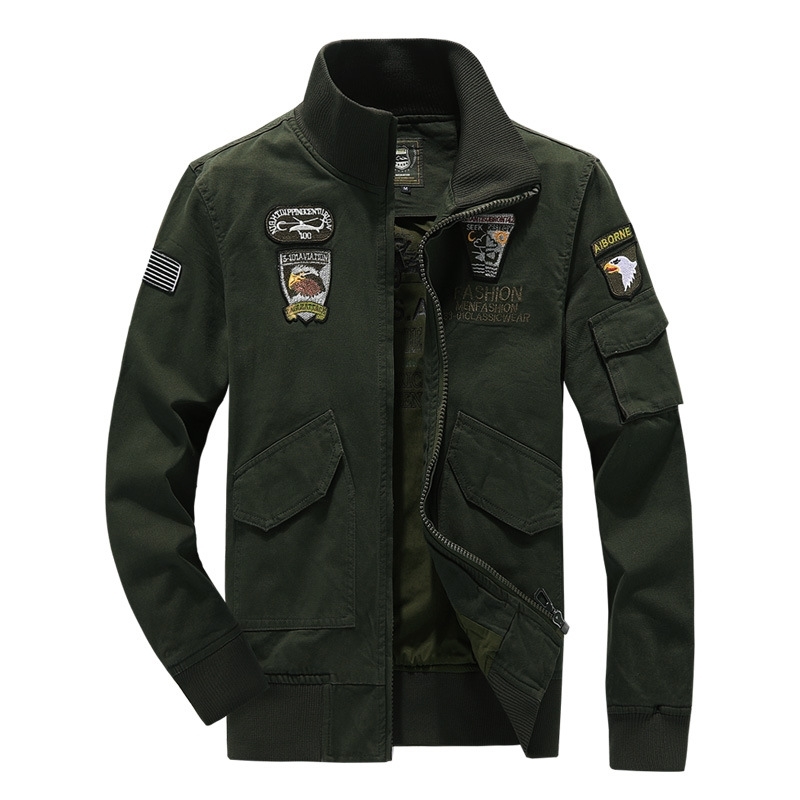 Tooling washed cotton autumn men's jacket, Black