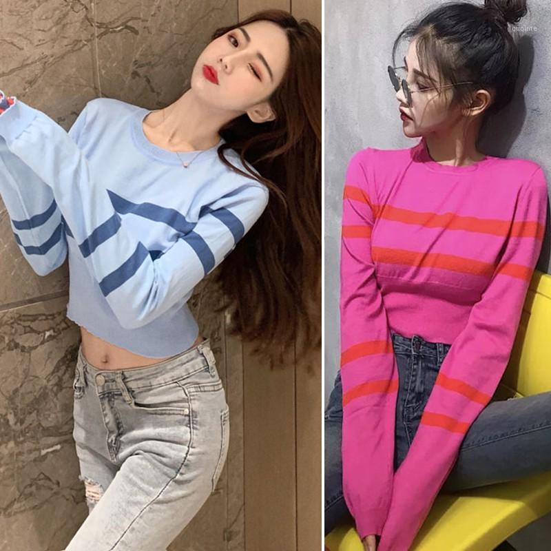 Women's Sweaters Women And Pullovers Korean Loose Thin Knitted Stripe Short Pullover Long Sleeve Exposure Belly Sweater
Women's Sweaters Women And Pullovers Korean Loose Thin Knitted Stripe Short Pullover Long Sleeve Exposure Belly Sweater