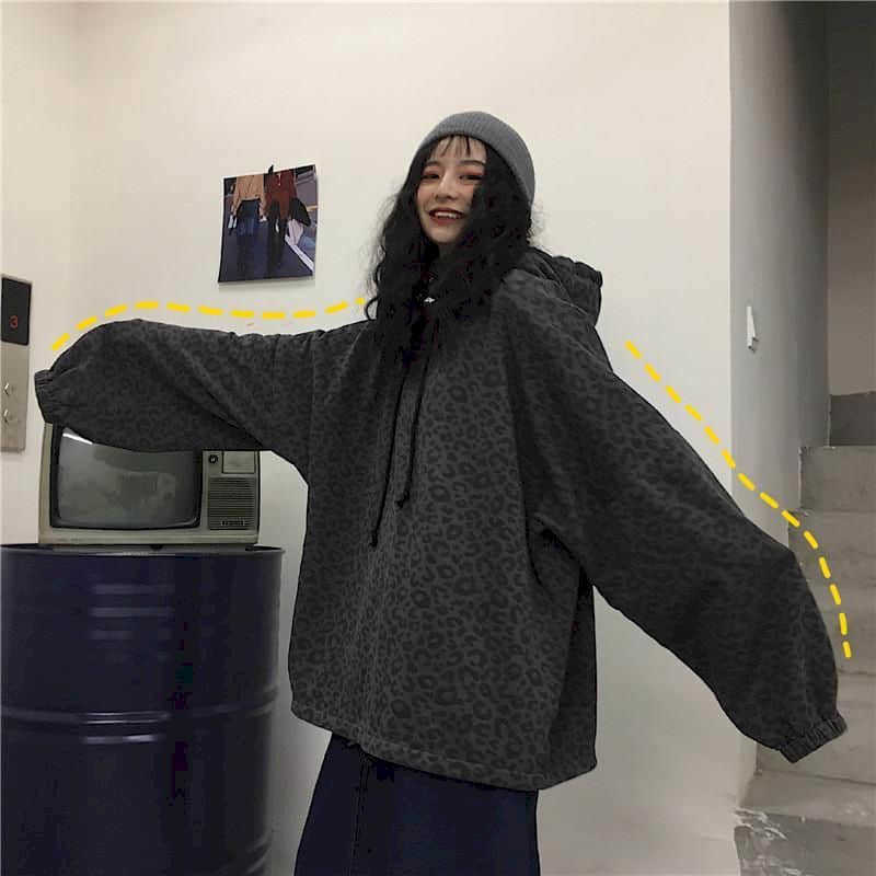 Plus sweater spring trendy Korean version of Harajuku bf wind dark retro leopard print loose bat sleeve hooded top 210526, Thick
Plus sweater spring trendy Korean version of Harajuku bf wind dark retro leopard print loose bat sleeve hooded top 210526, Thick