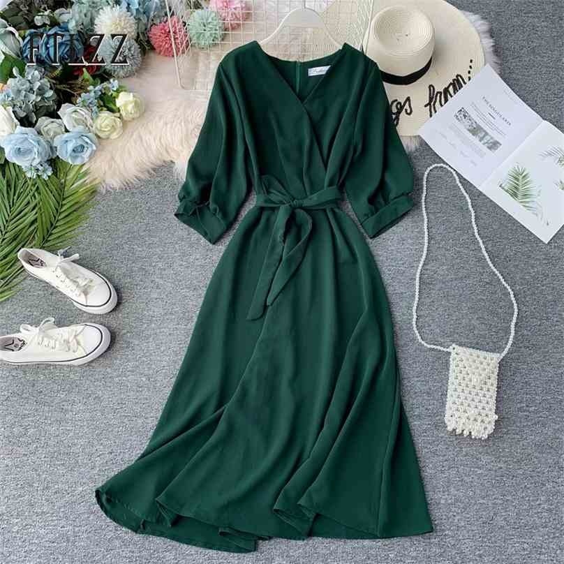 Summer Vintage Dress Fashion Women V-neck Slim With Belt Bandage Female Midi High Waist Beach es Vestidos 210525
Summer Vintage Dress Fashion Women V-neck Slim With Belt Bandage Female Midi High Waist Beach es Vestidos 210525