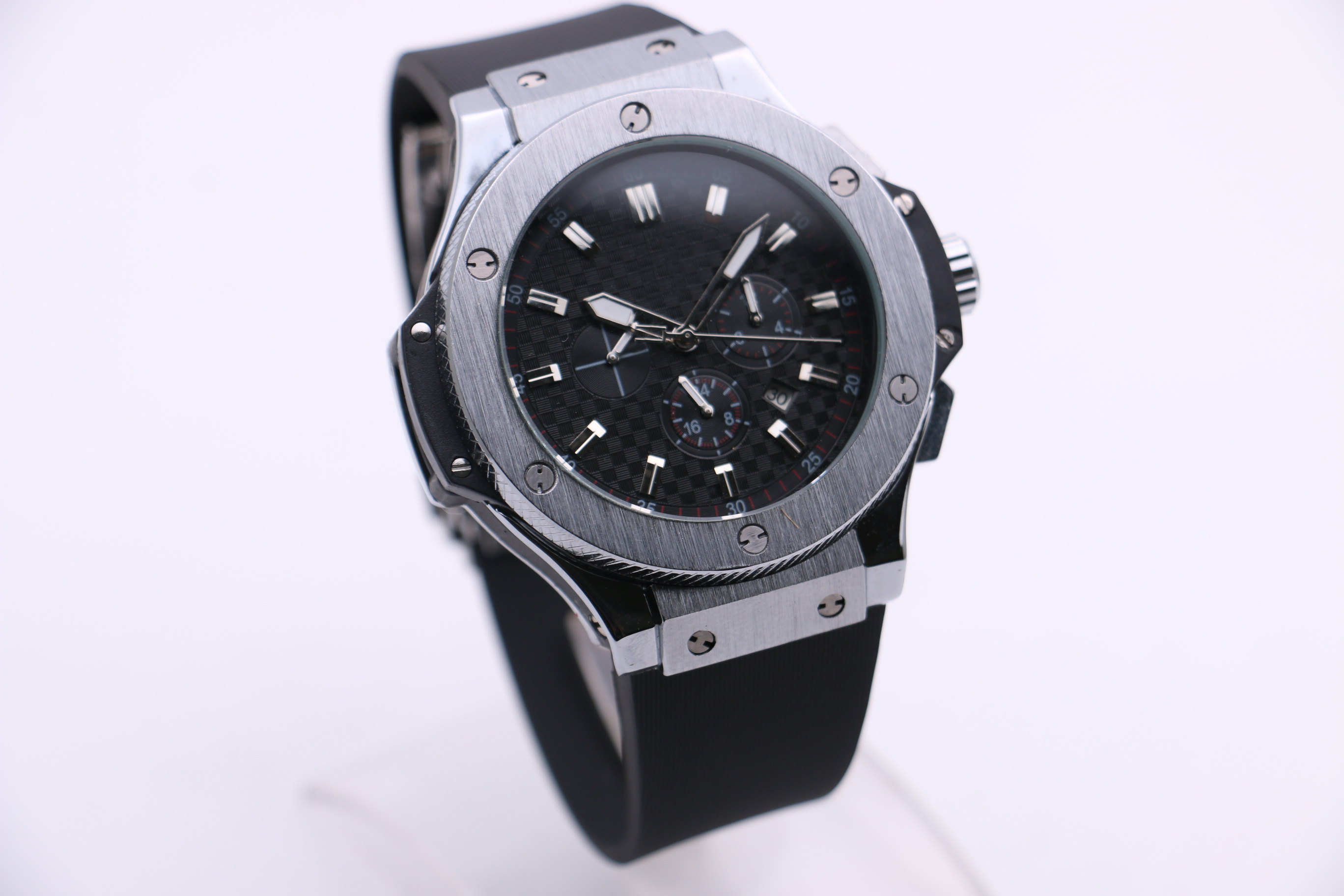 Men's Mechanical Watch NX Modern Fashion Business Silver White Stainless Steel Case Rubber Strap Black Dial Six-Hand Multifunction Calendar, Multi-color
Men's Mechanical Watch NX Modern Fashion Business Silver White Stainless Steel Case Rubber Strap Black Dial Six-Hand Multifunction Calendar, Multi-color