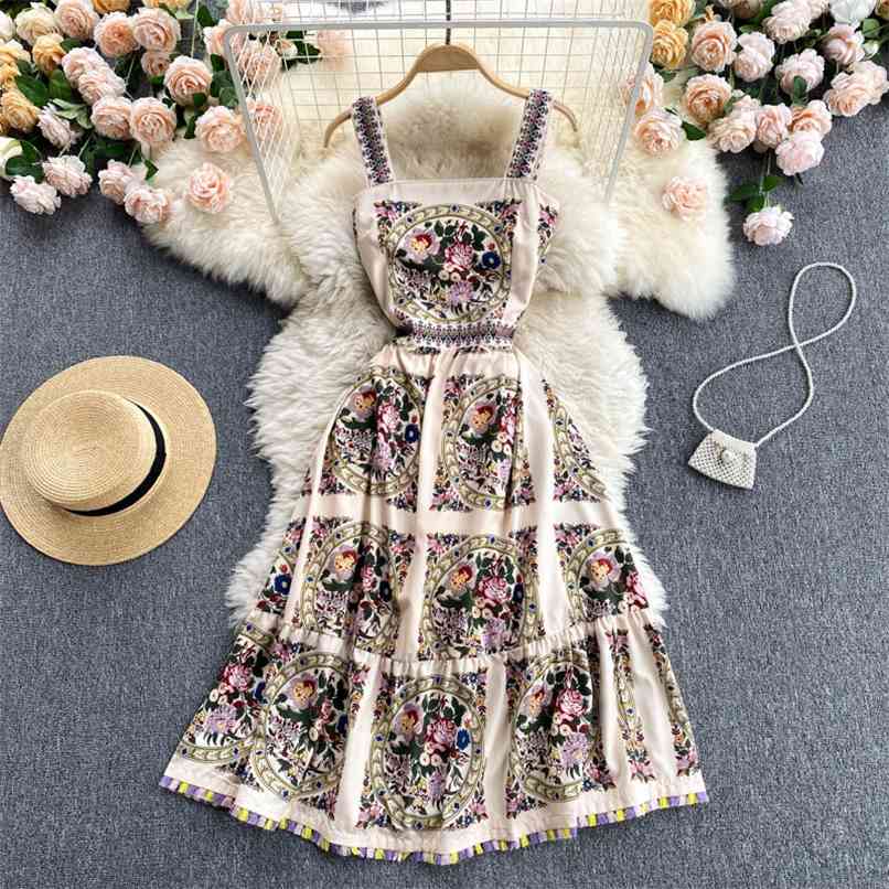 Retro Ethnic Printted Colorful Fringed Hem Suspender Dress Women Summer Temperament Slim A-line Party Plus Size XXL 210602, Khaki
Retro Ethnic Printted Colorful Fringed Hem Suspender Dress Women Summer Temperament Slim A-line Party Plus Size XXL 210602, Khaki